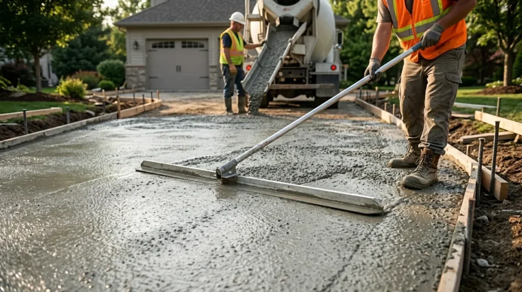 different types of concrete driveways