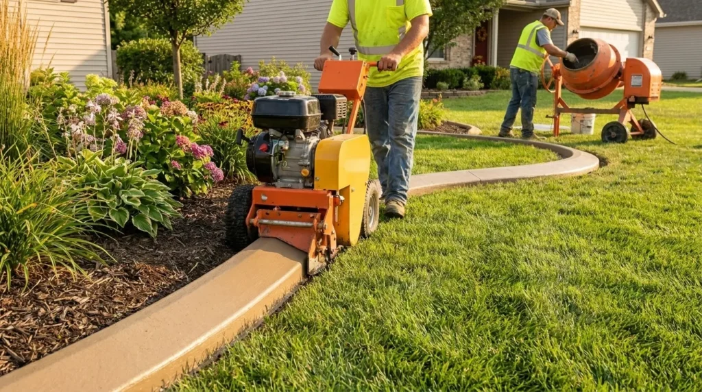 curbing machine work
